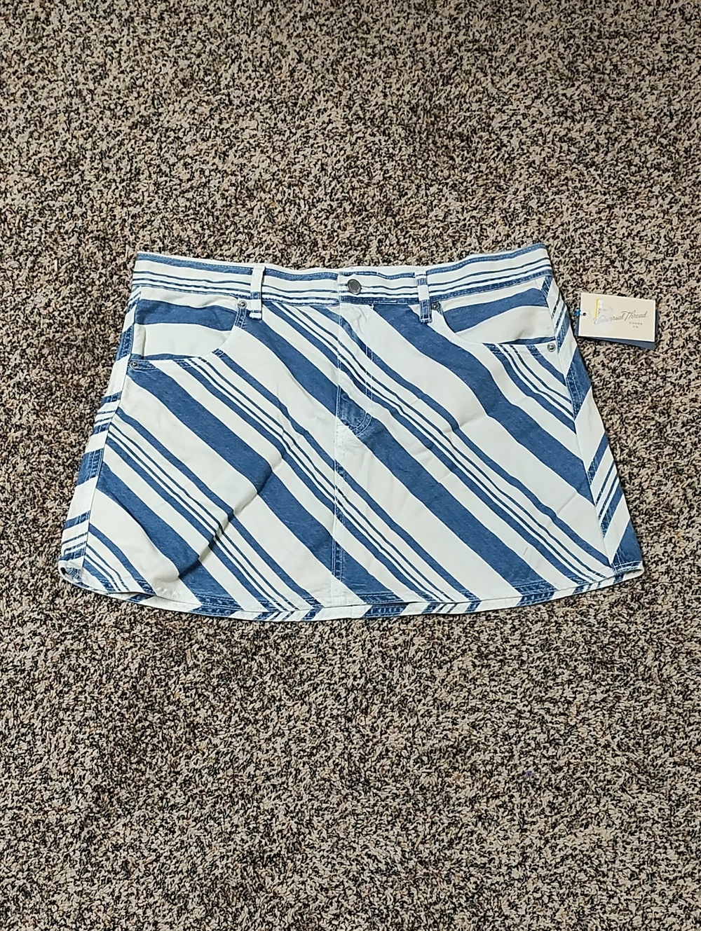 Universal Thread | Striped Blue and White Denim Women's Skirt